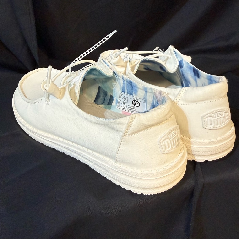Hey Dude White Canvas Slip-On Loafers for Women - Picture 8 of 10